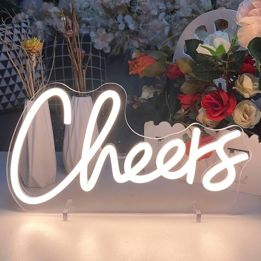 Cheers Table Number Neon Sign Desk Lamp Night Light Wedding Letter LED Neon Sign Wedding Table De... | Amazon (US)
