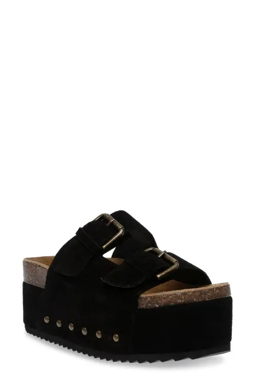 Steve Madden Kali Platform Sandal in Black Suede at Nordstrom, Size 8.5 | Nordstrom