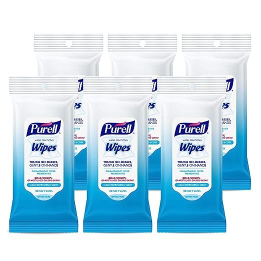 Purell Hand Sanitizing Wipes, Clean Refreshing Scent, 20 Count Travel Pack (Pack of 6) - 9124-09-... | Amazon (US)