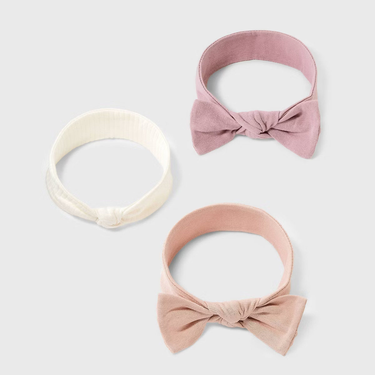 Baby 3pk Headwrap - Cloud Island™ Pink Newborn: Solid Cotton Infant Accessories Set, Machine Wa... | Target