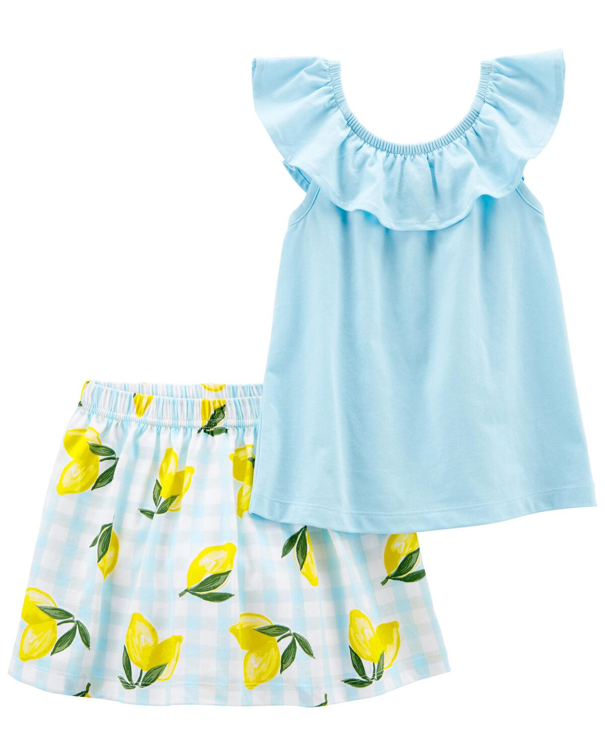 Blue/Yellow Toddler 2-Piece Ruffle Tank & Lemon Skort | carters.com | Carter's