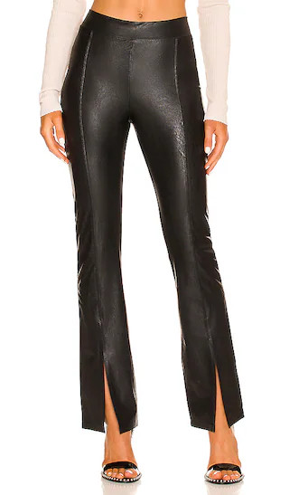 Faux Leather Split Front Pant in Black | Revolve Clothing (Global)