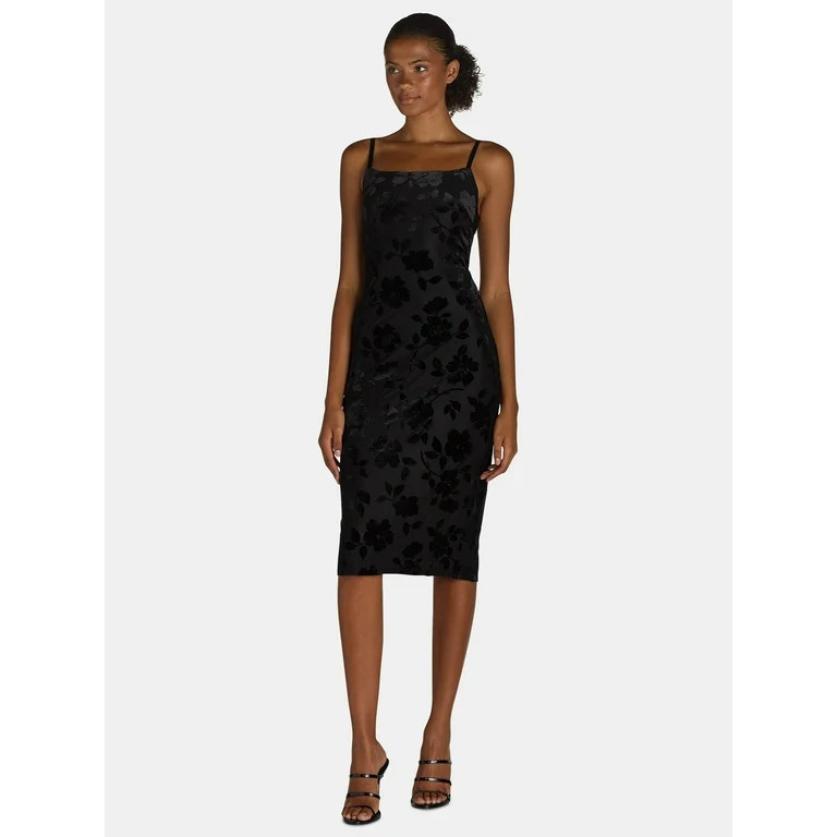 Madden NYC Women's and Women's Plus Velvet Burnout Midi Dress, Sizes XXS-4X | Walmart (US)
