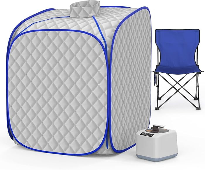 Portable Steam Sauna at Home, 9 Levels Heating, Sauna Tent for Home with Steamer and Folding Chai... | Amazon (US)