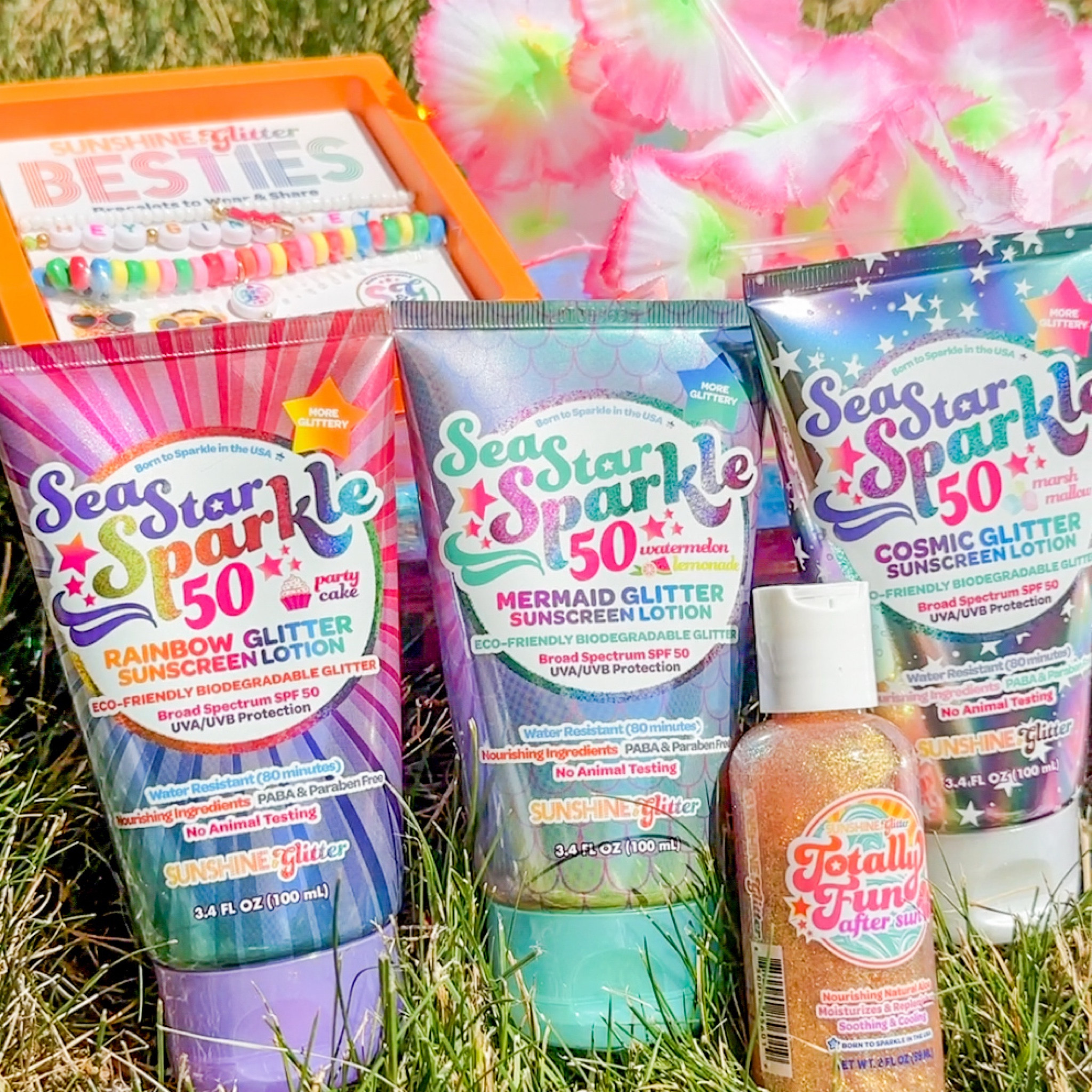 Our favorite glitter sunscreen for the girls! Makes keeping their skin safe so much fun and magical! Summer's over but the sun is still out. @officialsunshineglitter #ad