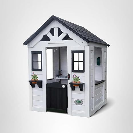 Backyard Discovery Sweetwater White Cedar Wooden Kids Playhouse Cottage with Play Kitchen, Snack ... | Amazon (US)