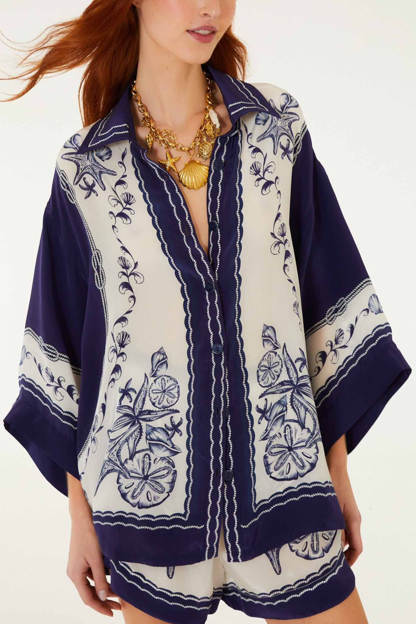 Off-White Coast Scarf Shirt | FARM Rio | Farm Rio UK