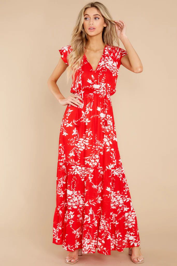 Once In A While Red Print Maxi Dress | Red Dress 
