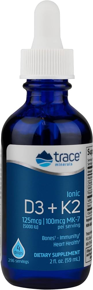 Trace Minerals | Liquid Ionic Vitamin D3 + K2 | 125 mcg (5,000 IU) D3, 100 mcg K2 | Concentrated ... | Amazon (US)
