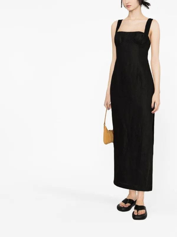 long linen sleeveless dress | Farfetch Global