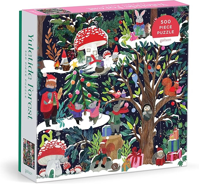 Galison Yuletide Forest – 500 Piece Jigsaw Puzzle Featuring Beautiful Artwork of A Wintery Holi... | Amazon (US)