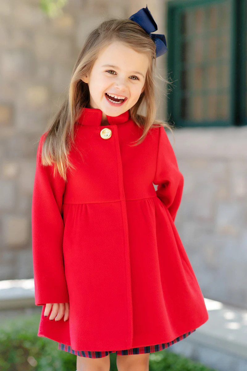 Penelope Peacoat - Richmond Red with Nantucket Navy Lining | The Beaufort Bonnet Company