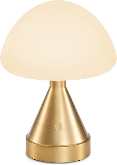 Small Cordless Mushroom Table Lamp, Mini Rechargeable Battery Powered Night Light, Touch Control ... | Amazon (US)
