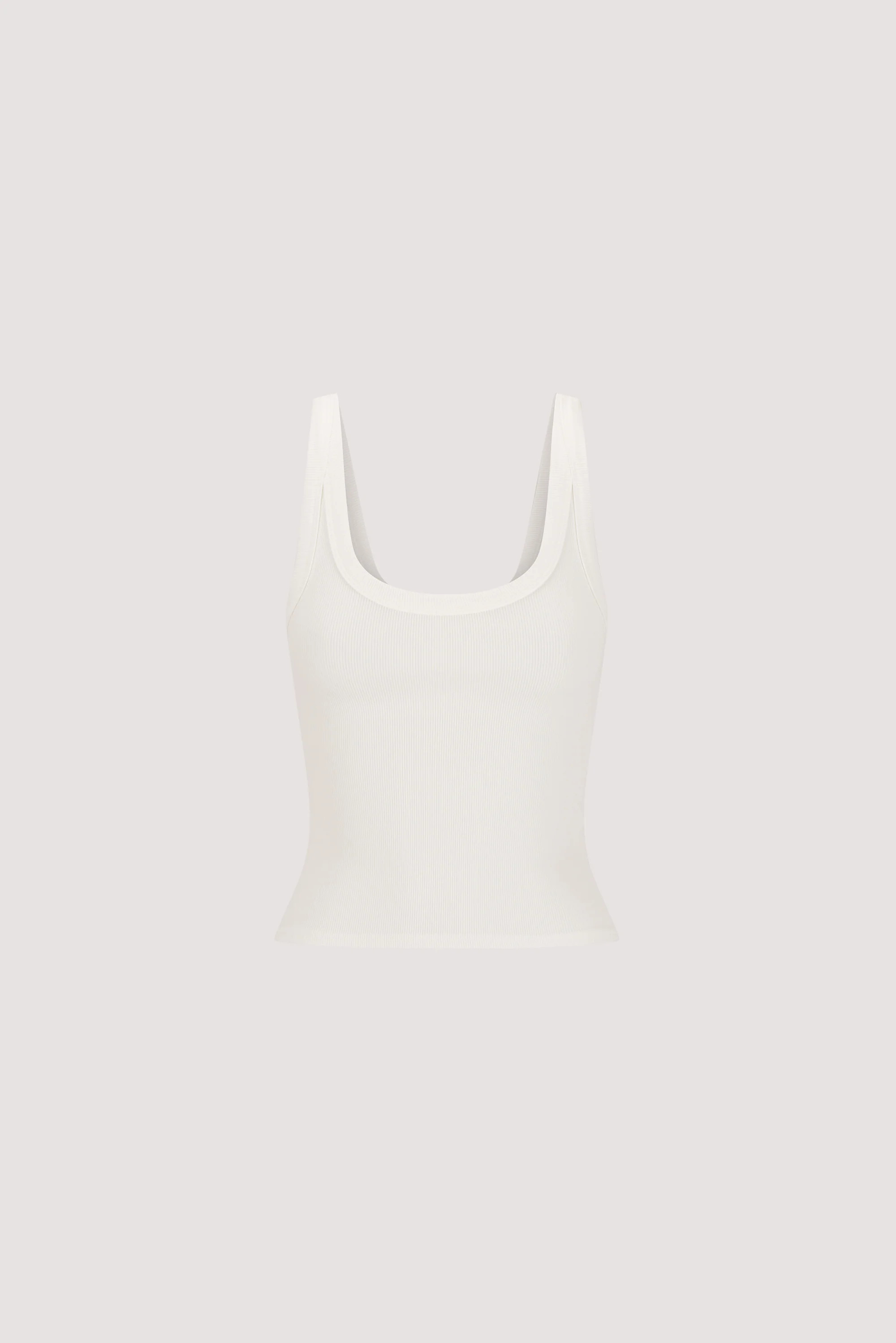 PHOEBE OFF WHITE SCOOP NECK TANK TOP | DISSH