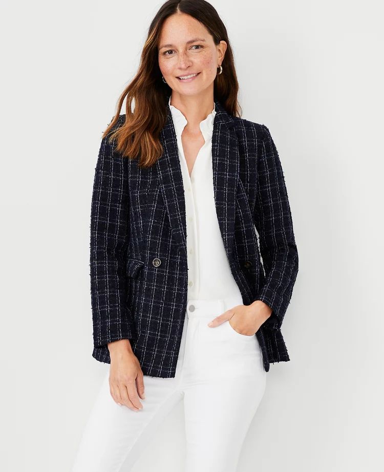 The Tailored Double Breasted Blazer In Tweed | Ann Taylor (US)
