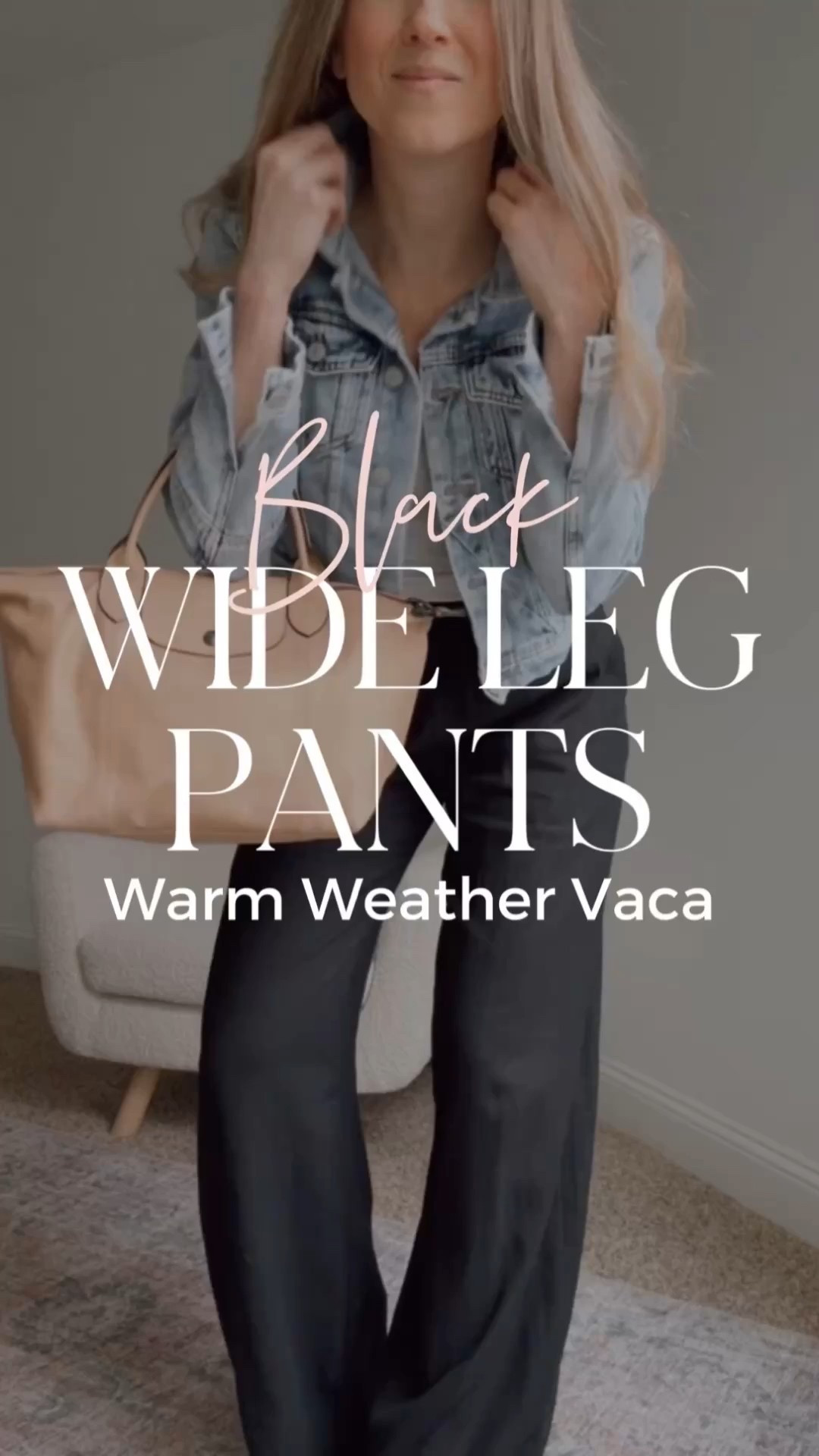 Get the look! Need a wide leg pant recommendation?! They are super comfortable and lightweight. I am wearing one size down and got the regular length here and I am in a heel.  I am 5’3 .  

#LTKOver40 #LTKTravel #LTKSeasonal