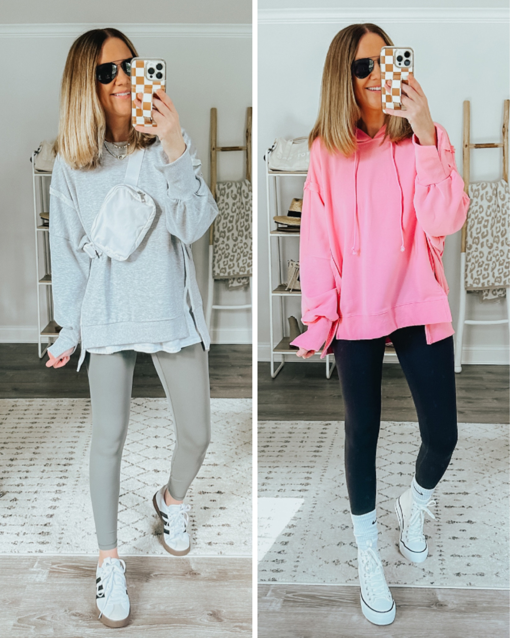 Amazon leggings friendly sweatshirt 
Grey large 
Pink XL
fall outfit, athleisure, leggings outfit



#LTKSeasonal #LTKstyletip #LTKfindsunder50