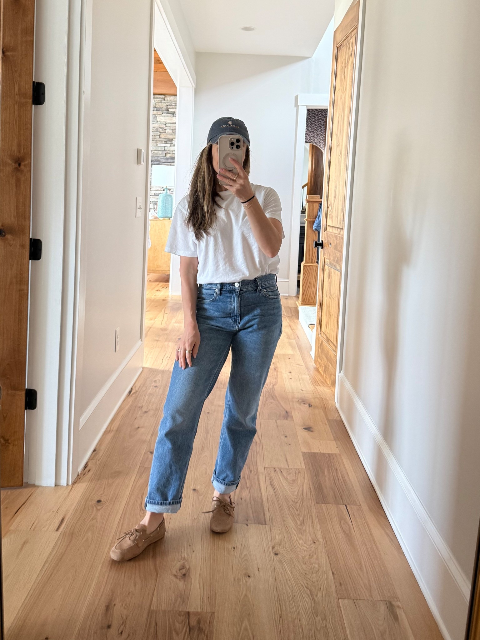 Size down in the straight leg jeans since they loosen with wear. I have a small in the white t-shirt. I linked a nearly identical one that I also have and love that’s more affordable. The boat shoes are TTS. 

#LTKOver40 #LTKPetite #LTKmomlife