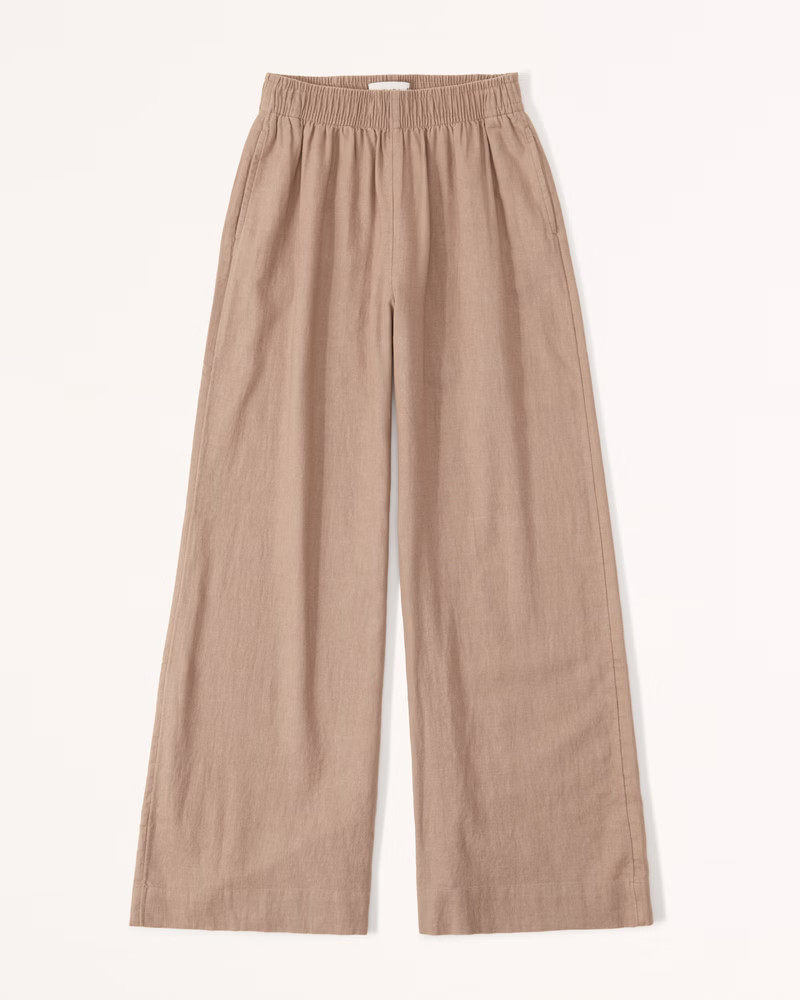 Linen-Blend Ultra Wide-Leg Pant | Abercrombie & Fitch (US)