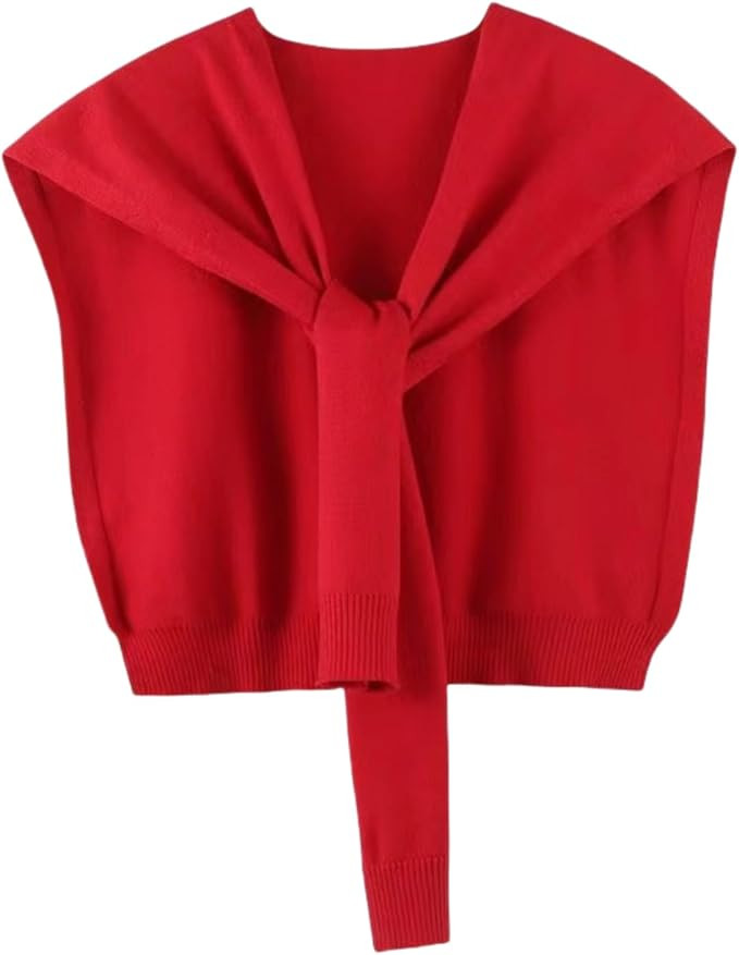 Sweater Shawl Wraps for Women Sweater Knitted Knotted Shawls Travel Casual Scarf Cape Shoulder To... | Amazon (US)