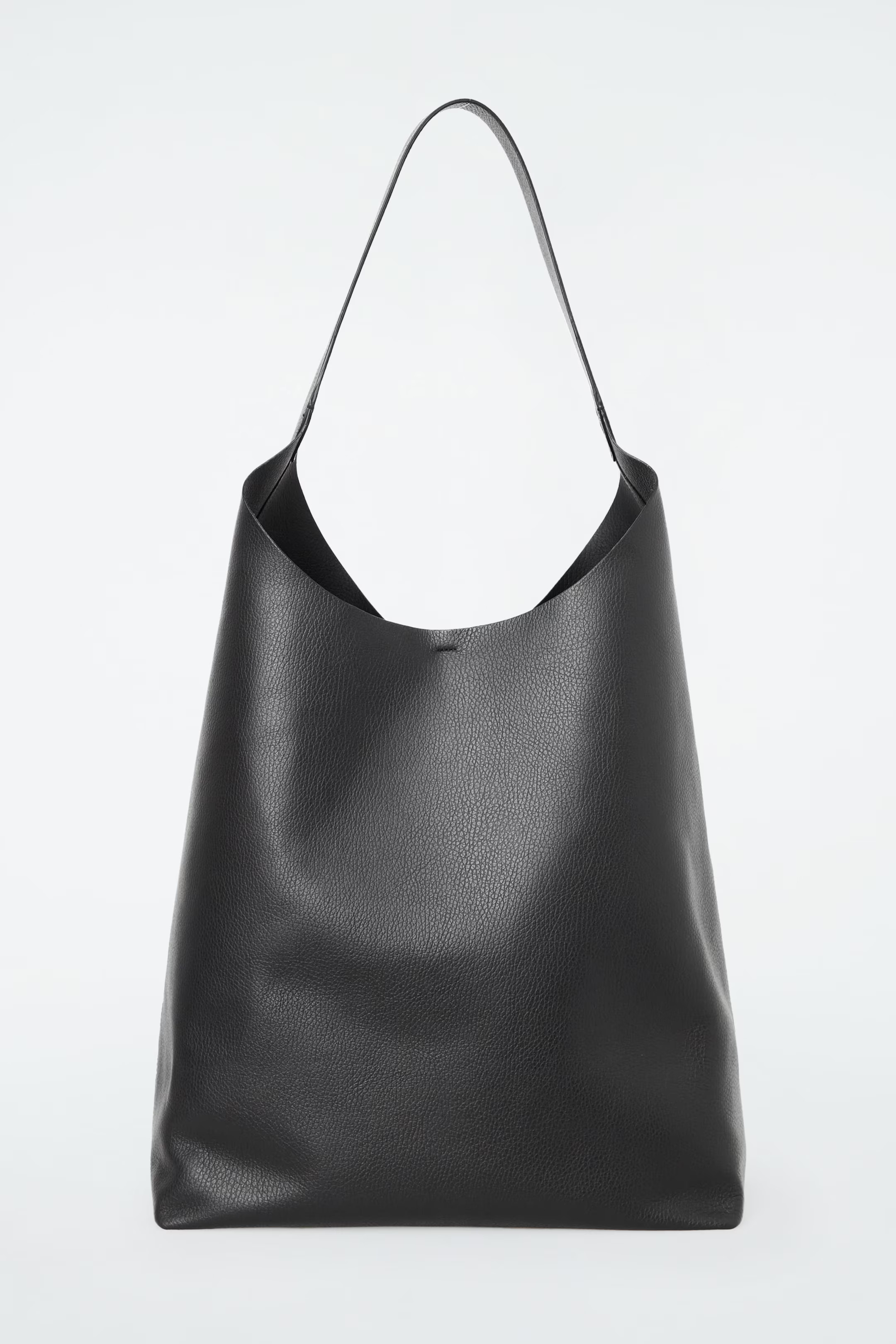 SERIF TOTE BAG - LEATHER - BLACK | COS UK