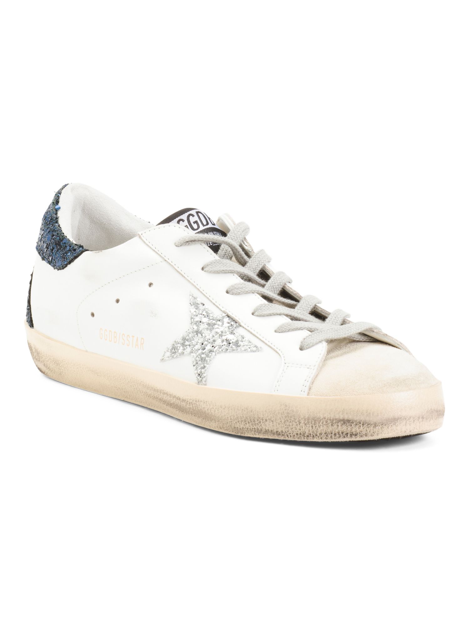 Made In Italy Leather Distressed Glitter Sneakers | TJ Maxx