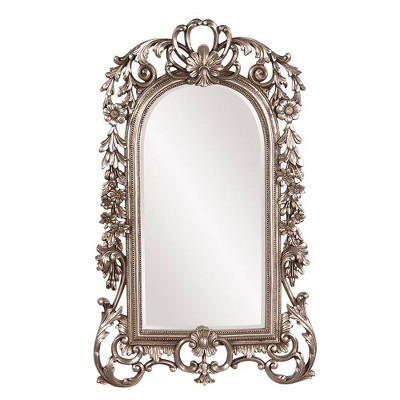 Howard Elliott 22"x14" Arched Wall and Accent Mirror with Intricate Ornate Frame Silver | Target