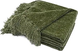 RECYCO Throw Blanket Soft Cozy Chenille Throw Blanket with Fringe Tassel for Couch Sofa Chair Bed... | Amazon (US)