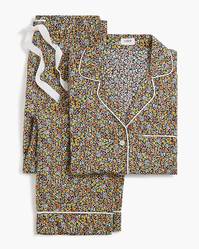 Cotton pajama set with cropped pant | J.Crew Factory