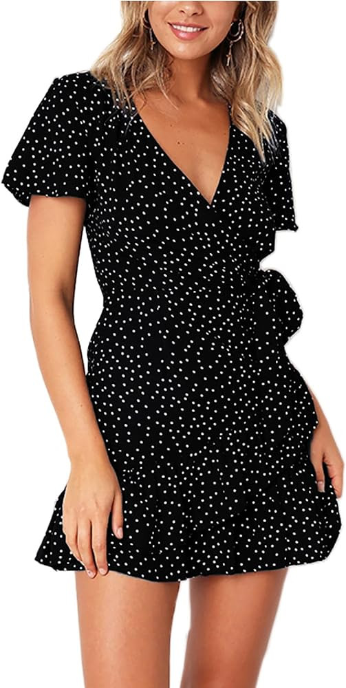 Relipop V Neck Short Sleeve Print Dress      
 Polyester  

 Date | Amazon (US)