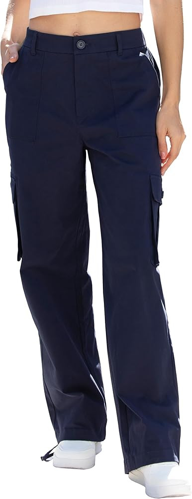 Cargo Pants for Women High Waisted Women's Y2K Baggy Casual Pants with 6 Pockets and Elastic Wais... | Amazon (US)
