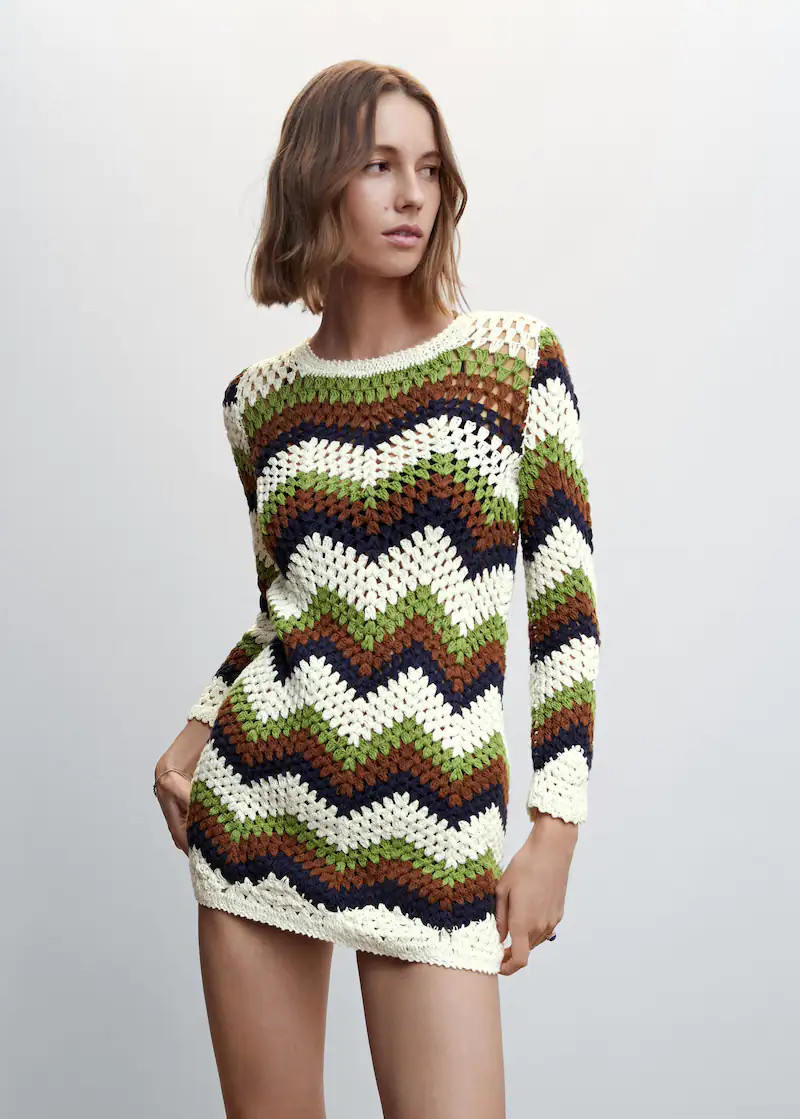 Crochet mini dress -  Women | Mango USA | MANGO (US)