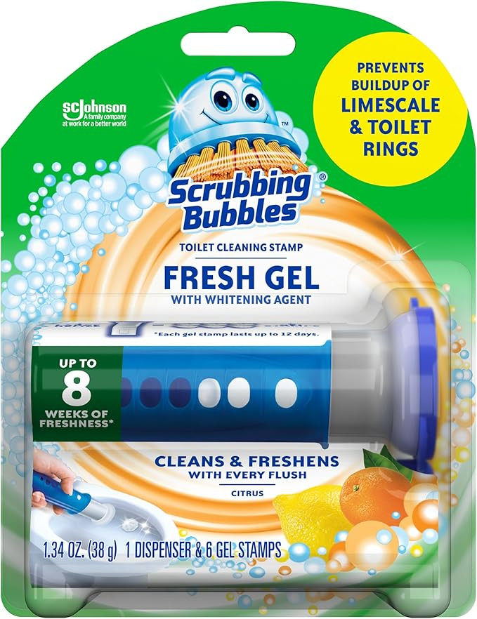 Scrubbing Bubbles Fresh Gel Toilet Bowl Cleaning Stamps, Helps Keep Toilet Clean and Helps Preven... | Amazon (US)