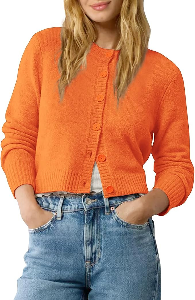 Women’s Cropped Cardigan Sweater Lightweight Long Sleeve Y2K Fall Spring Jacket Clothes 2026 | Amazon (US)