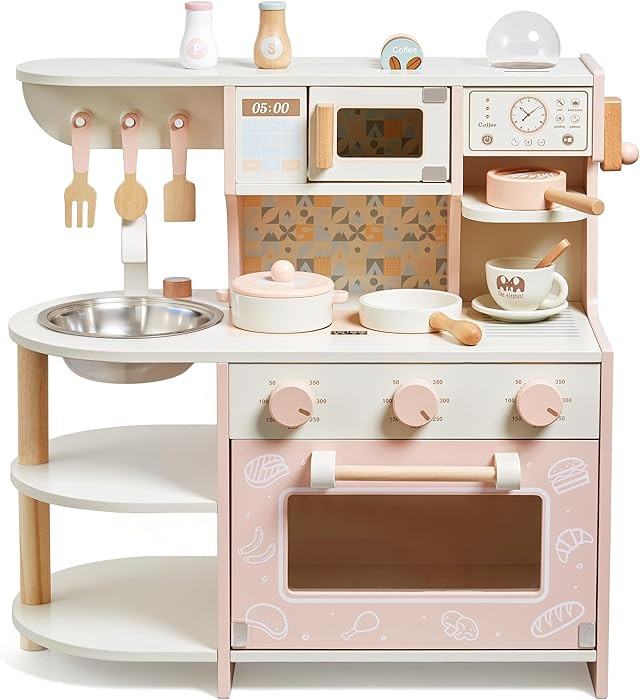 Toddler Play Kitchen, Wooden Toys Kids Kitchen Playset, Age 3 4 5 6 | Amazon (UK)