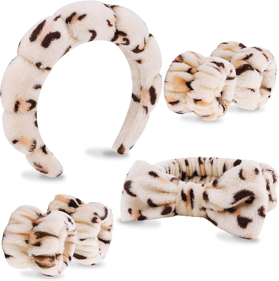 VELSCRUN 6 Pack Spa Headband, Makeup Headband, Face Wash Headbands, Skincare Headbands, Leopard S... | Amazon (US)