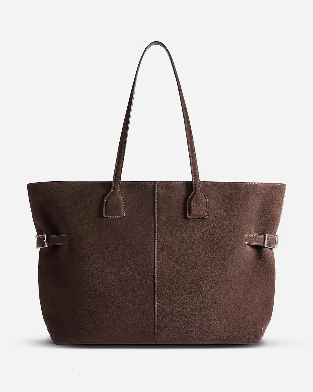 Lesley Tote Bag Suede Chocolate Bag | Flattered