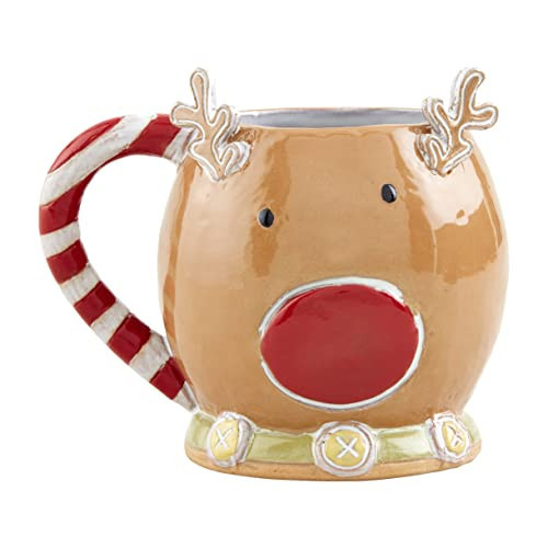 Mud Pie Christmas Stoneware Mug, Reindeer, 12 oz | Amazon (US)