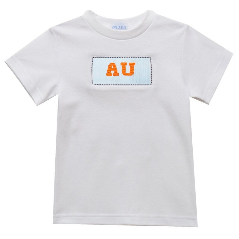 Auburn Smocked Knit White Short Sleeve Boys Tee Shirt - Etsy | Etsy (US)
