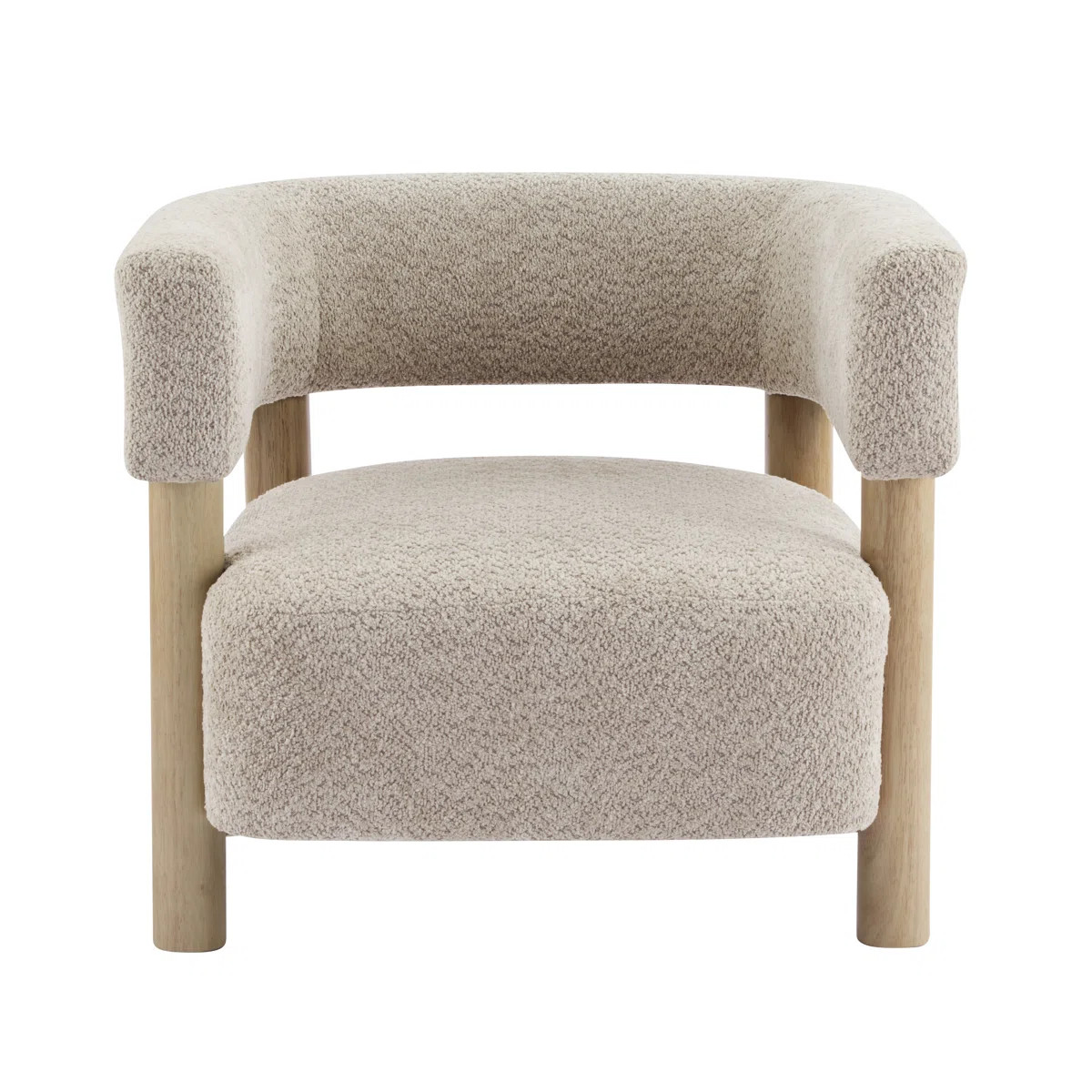 Lejon Boucle Upholstered Accent Chair With Rubberwood Legs | Wayfair North America