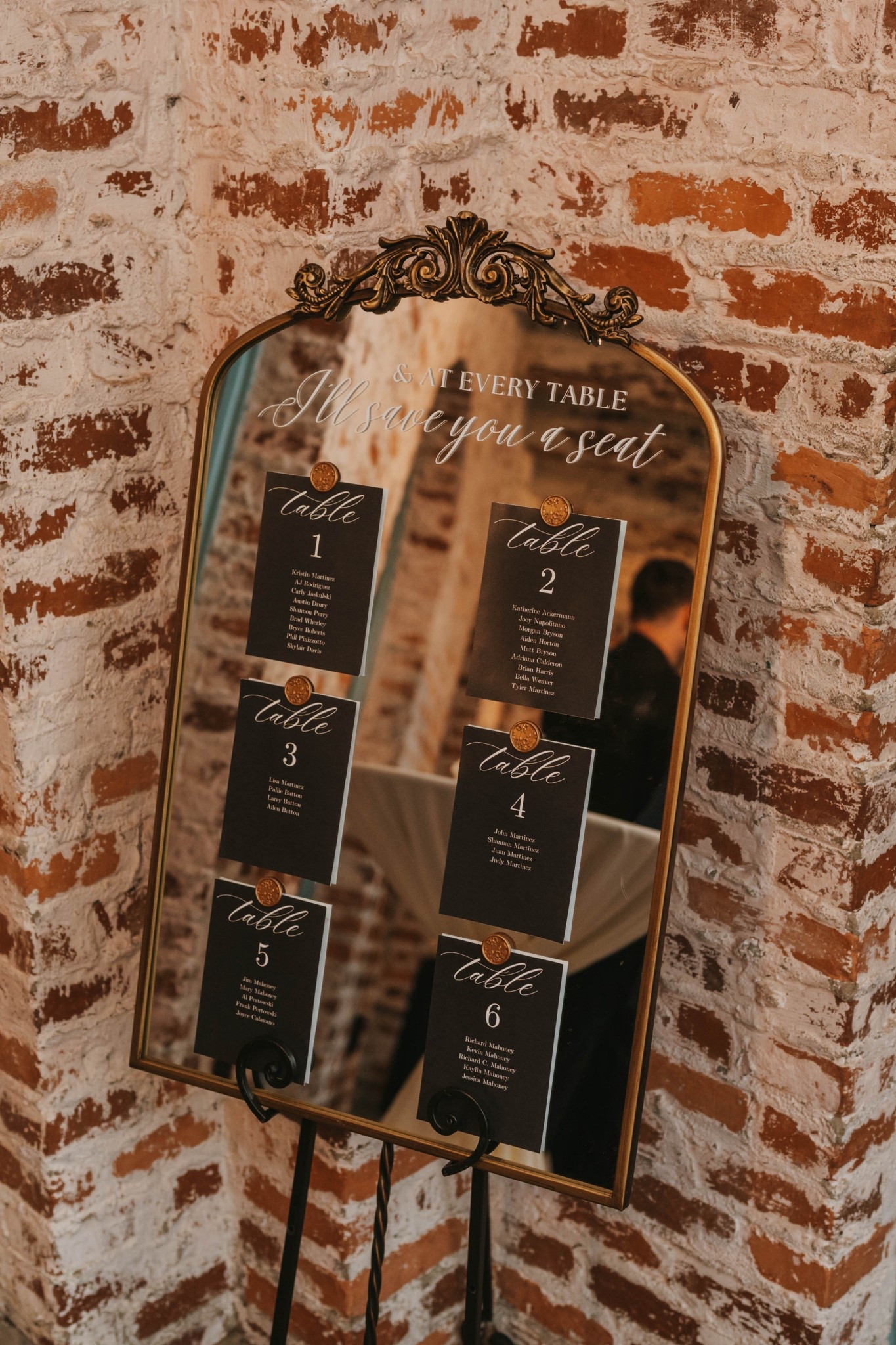 Gorgeous & practical seating chart - can reuse the vintage mirror in your home after! 💛✨ 

#LTKWedding