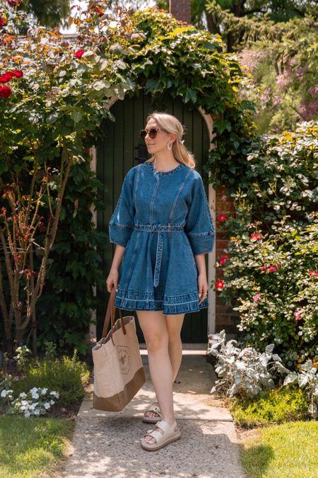 DENIM DRESSES ARE A SUMMER WARDROBE STAPLE 🤍🧵 I just posted a new blog on amandaweldon.com inspired by this outfit I wore today so I wanted to break it down for you here too! Sadly this Shona Joy dress is sold out but I've found and amazing selection of similar denim dresses from some of my favourite retailers! 

#LTKstyletip #LTKSeasonal #LTKFind