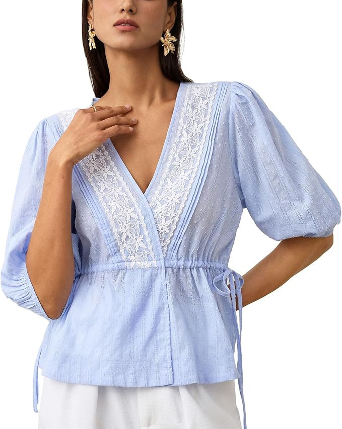 Women's Short Sleeve Blouse, Casual Top for Daily, Work & Vacation Outfits | Amazon (US)