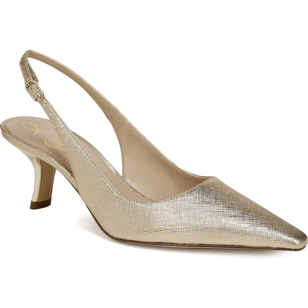 Sam Edelman Bianka Slingback Pump in Goldleaf at Nordstrom, Size 9 | Nordstrom
