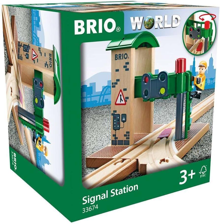 Brio World 33674 - Signal Station | 2-Piece Interactive Wooden Toy Train Accessory | Ideal for Ki... | Amazon (US)