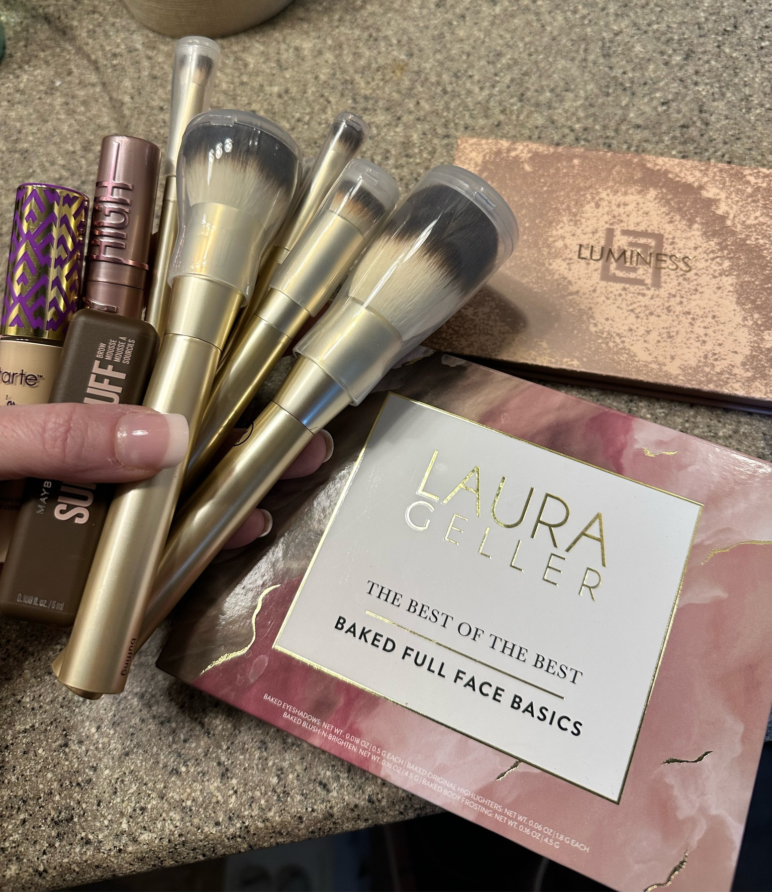 My favorite must have makeup. 
The BEST for eyebrows and the brushes are beautiful and top quality. These are my favorite nails too. 
-#makeupbrushes #acrylicnails #pressonnails #bestnails #fullmakeupkit #laurageller #eyebrowmousse 
#makeup #foundation #laurageller #luminesse #makeupbrushes #eyebrows #eyeshadow #makeuppallet #tarte #maballine #concealer 

#LTKStyleTip