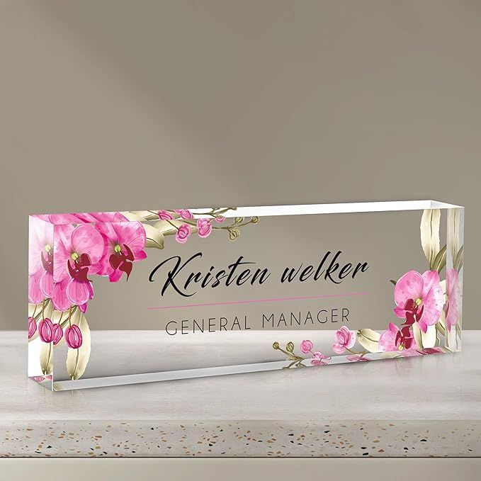 Gowelly Desk Name Plate Personalized, Custom Name Plate for Desk, Personalized Acrylic Name Plate... | Amazon (US)