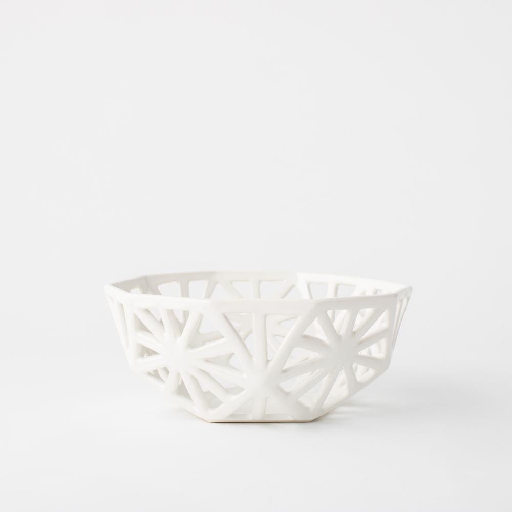 Geodesic Fruit Bowl, Ivory | West Elm (US)