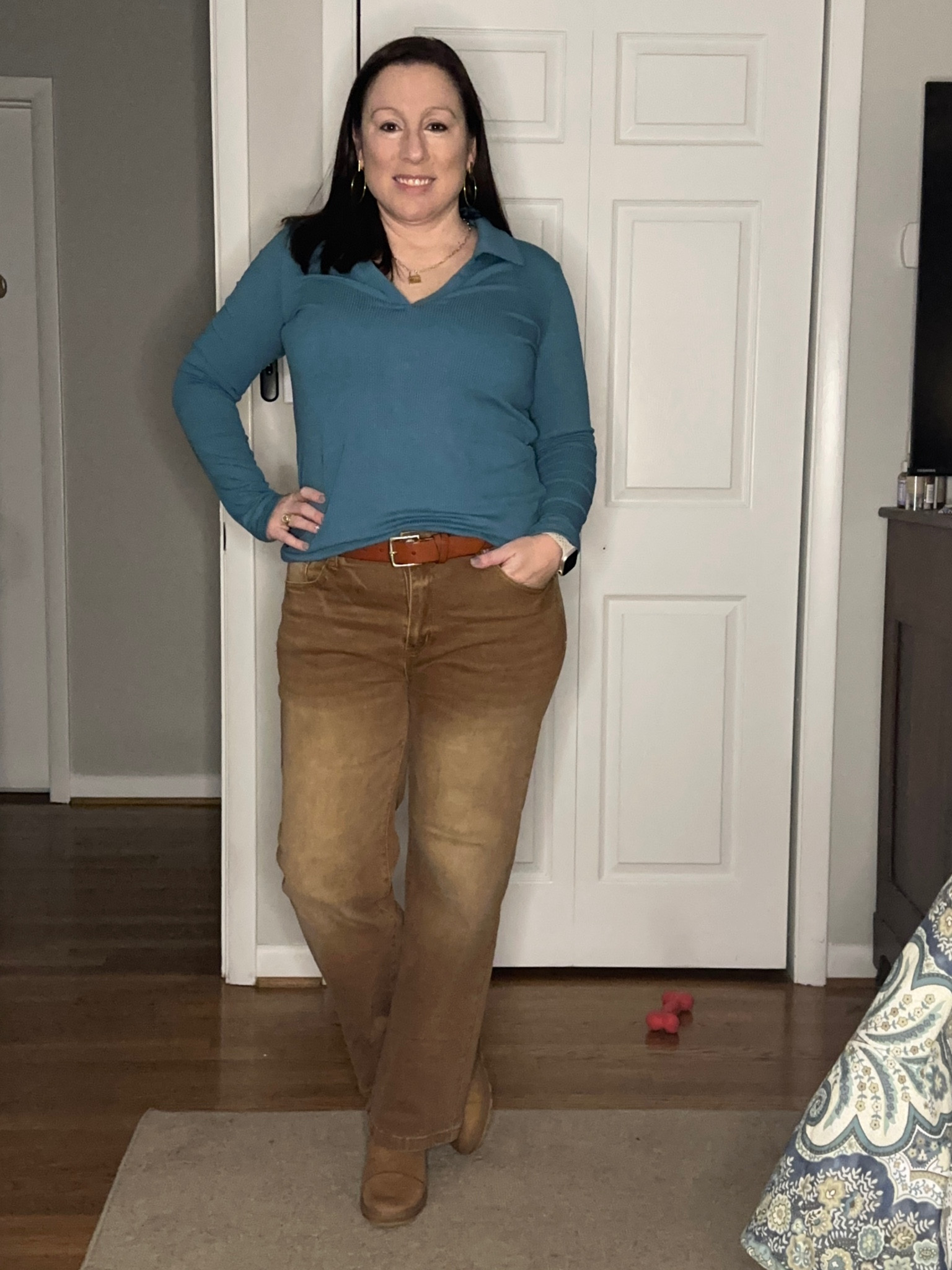 70s Vibes with a modern twist. These jeans are so comfortable and give me a trendy flair! 

#LTKOver40 #LTKStyleTip #LTKMidsize