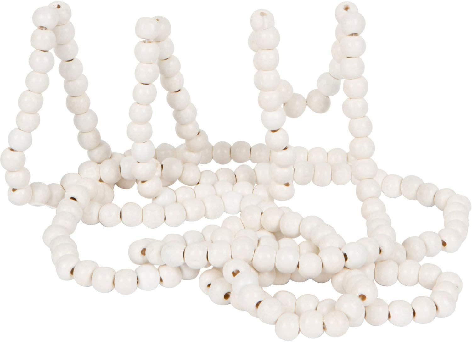 Vintage Style White Wood Bead Garland Christmas Tree Holiday Decoration, 9 Feet | Amazon (US)